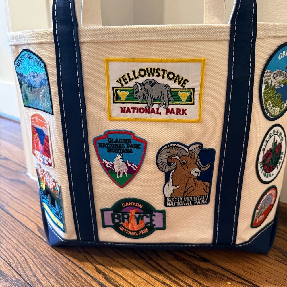 One of a Kind- National Park Patches LL Bean Boat Tote Bag in Navy - custom bag - Picture 5 of 7